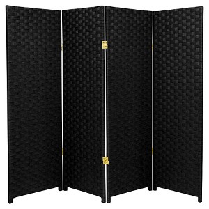 4 ft. Tall Woven Fiber Room Divider (4 Panels) - Oriental Furniture - 1 of 1