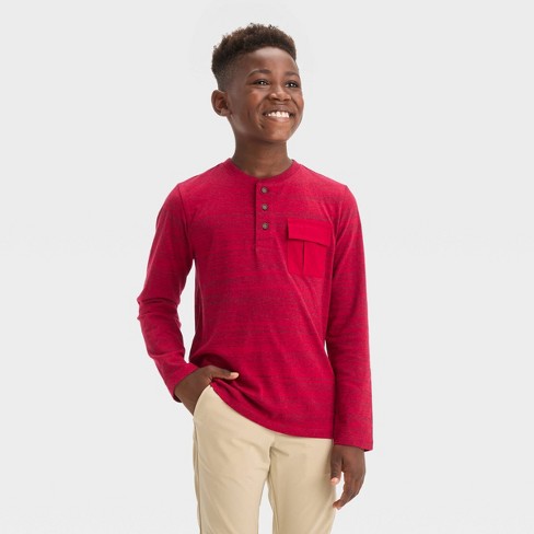 red long sleeve henley