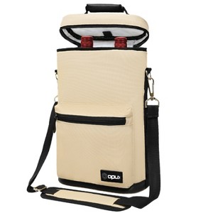 OPUX Wine Bag 2 Bottle Tote Carrier, Leakproof Portable Padded Insulated Cooler Case Travel Picnic Gifts Christmas - 1 of 4