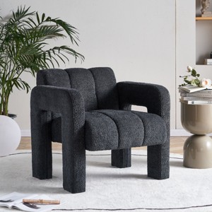 31.1" Wide Modern Boucle Accent Chair,Upholstered Armchair with High Density Foam for Living Room Bedroom Lounge-Baofuwish - 1 of 4