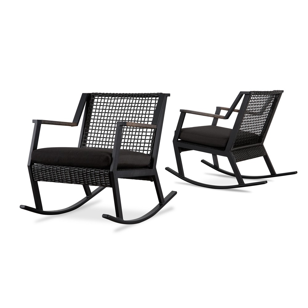 Photos - Rocking Chair RealFlame Calvin Rocker Set of 2 Black - Real Flame 