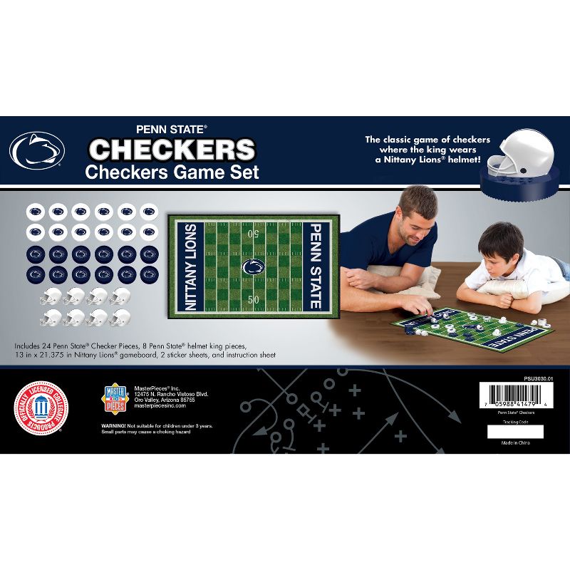 MasterPieces Officially licensed NCAA Penn State Nittany Lions Checkers Board Game for Families and Kids ages 6 and Up, 4 of 6