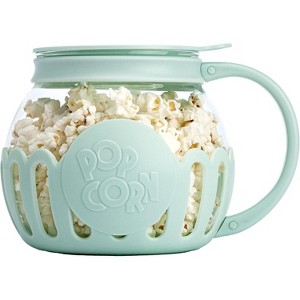 Patented Micro-Pop Microwave Popcorn Popper, Temperature-Safe Glass with 3-in-1 Lid, BPA-Free (Red) - 1 of 4
