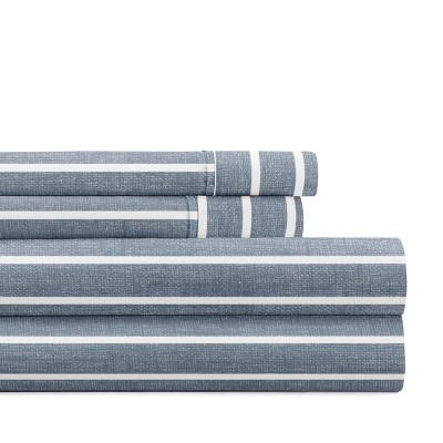 Soft Lines Patterned Stripe Ultra-Soft 4 Piece Bed Sheet Set - Becky Cameron