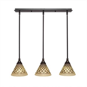 Toltec Lighting Any 3 - Light Chandelier in  Dark Granite with 7" Chocolate Icing Shade - 1 of 1