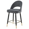 Velvet Open Back Counter Stools, Set of 2, Mid-Century Glam, Accents, Ideal for Kitchen Island or Home Bar - 4 of 4