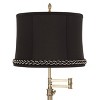 360 Lighting Westbury 36" Tall Skinny Large Traditional End Table Lamp Swing Arm Gold Antique Brass Finish Single Cartagena White Shade Living Room - 2 of 4