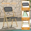 Resenkos Patio Dining Chairs, Patio Kitchen Chairs,Set of 2 Folding Chairs Indonesia Teak Wood Dining Chairs with Woven Rope Seat and Back Black - 2 of 4