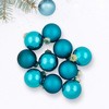Northlight 2-Finish Christmas Glass Ball Ornaments - 1.75" (44.5mm) - Turquoise Blue - 10ct - 3 of 4