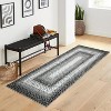 Braided Print Area Rug - Non-Slip Rustic Carpet for Living Room, Bedroom, Nursery - Aesthetic Distressed Accent Mat - 3 of 4