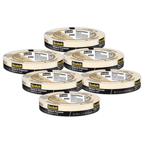 Scotch® General Purpose Masking Tape, 0.70 in x 60.1 yd (18mm x 55m), 6  Rolls