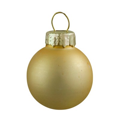 Northlight 2-Finish Mini Christmas Glass Ball Ornaments - 1" (25mm) - Gold - 24ct