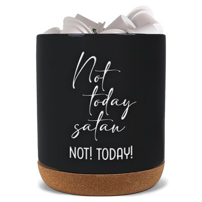 Elanze Designs Not Today Satan Black X-Large Cork Bottom, Kitchen Counter, Ceramic Stoneware, Coffee, Tea and Hot Chocolate, Machine Brewing, K
