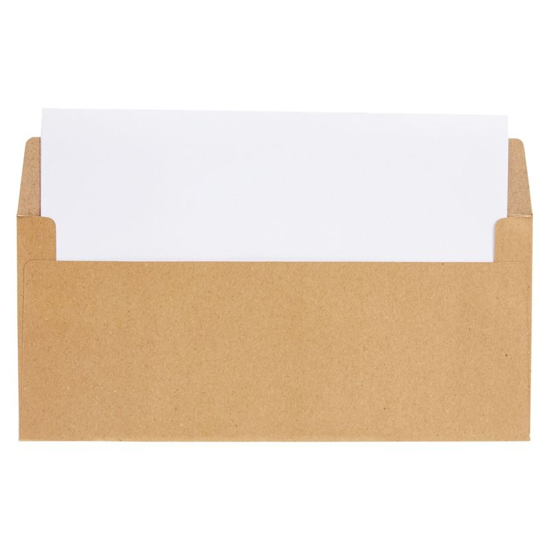 Juvale 100 Pack Bulk #10 Brown Envelopes with Gummed Seal for Invitations, Mailing Letters, Checks, Gift Certificates, 4-1/8 x 9-1/2 in, 5 of 8