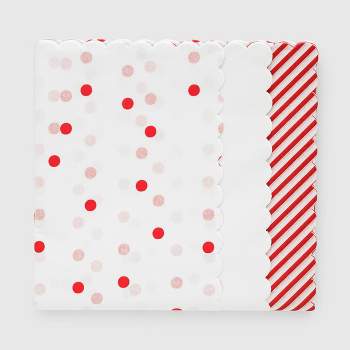 25ct Scalloped Gift Tissue Paper White/Red - Sugar Paper™ + Target
