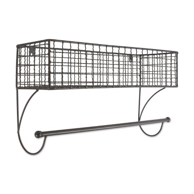 Design Imports Large Grey Farmhouse Towel Rack