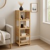 Evideco French Home Goods Open-Shelf Storage Unit with Vented Design, Natural - Trinidad Collection - 2 of 4