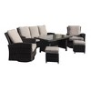 Courtyard Casual Cheshire Recline 6 pc Sofa & Swivel Glider Set Chow Dining with Ottomans - 4 of 4