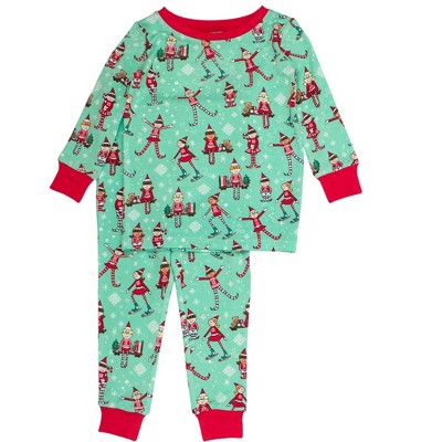 RuffleButts SoftSnooze Gender Inclusive Holiday Long Sleeve Pajama Set