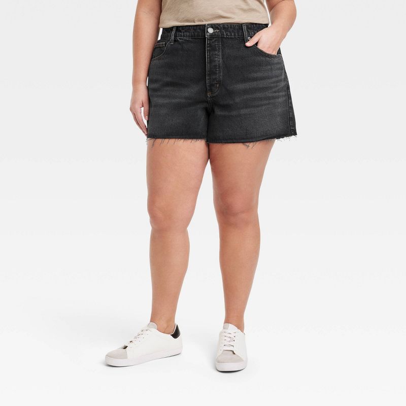 Women's Mid-Rise 90's Baggy Jean Shorts - Universal Thread™, 1 of 11