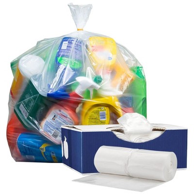 Plasticplace 95-96 Gallon Trash Bags, 1.5 Mil, Clear, 61" x 68" (25 Count)