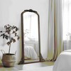 Lirago Arch Solid Wood Mirror Ornate Mirror Wall Mirror Retro Mirror with Carved Frame 64*21 Caramel - 3 of 4