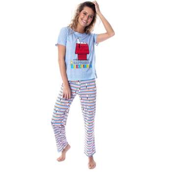 Peanuts Womens\' Snoopy And Woodstock Sweater And Shorts Sleep Pajama Set  (xxl) White : Target