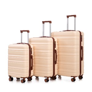 Lyngins 3-Piece Family Hardside Luggage Set – 20" Carry on Luggage, 24" & 28" Suitcases with 360° Silent Spinner Wheels, Waterproof ABS Hard Shell, - 1 of 4