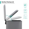 Stainless Steel Trash Can with Lid – Soft Close Step-On Pedal, Fingerprint-Resistant, Ideal for Kitchen or Bathroom - 4 of 4