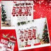 6 Pcs 18'' Knit Stockings Rustic Vintage Red Xmas Hanging Decor with Reindeer Snowflakes Tree Fireplace Holiday Party - 4 of 4