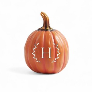 Personalization Mall Laurel Initial Monogram Pumpkins - Small Orange - 1 of 4