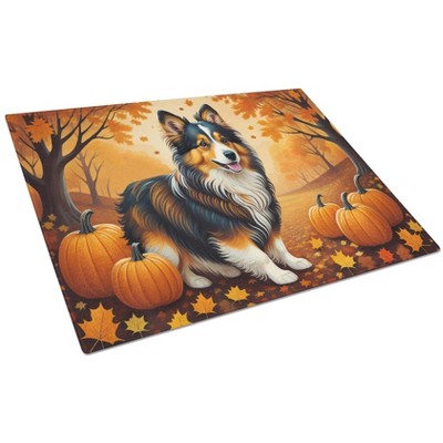 NEW Sheltie Fall Glass Cutting Board Decorative Tempered Glass Kitchen Cutting and Serving Board Large Size Chopping Board