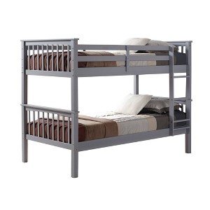 Twin Over Twin Solid Wood Mission Design Bunk Bed - Saracina Home - 1 of 4