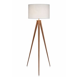Teamson Home 61.81" Postmodern Tripod Floor Lamp + Drum Shade, Natural/White - 1 of 4