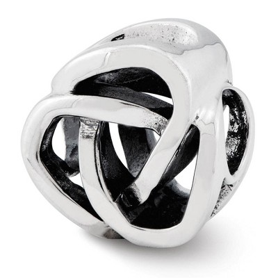 Black Bow Jewelry Sterling Silver Antiqued Bali Knot Bead Charm