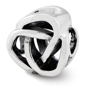 Black Bow Jewelry Sterling Silver Antiqued Bali Knot Bead Charm - 1 of 4