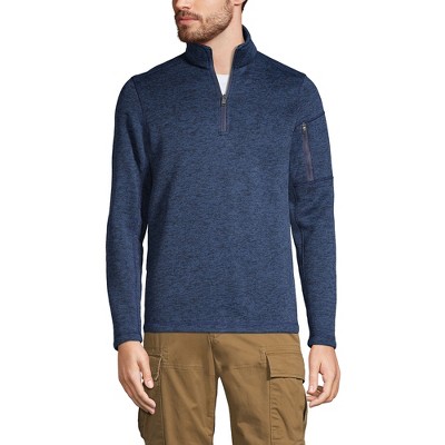 Lands' End Men's Sweater Fleece Quarter Zip Pullover