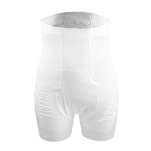 Unique Bargains Men's Abdominal Slim Shapewear High-waisted Tights Shorts  Boxer Briefs Shaping Long Legs Underwear L Size White 1Pcs