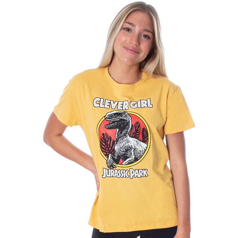 Jurassic Park Women's Clever Girl Velociraptor Distressed Print T-Shirt, 1 of 6