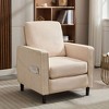NicBex Linen Accent Chair,Upholstered Living Room Chairs with Mid-Height Backrest,Mid-Century Armchair,Accent Chairs for Living Room,Light Brown - 2 of 4