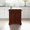 Alexandria Stone Top Portable Kitchen Island/Cart Mahogany/White - Crosley: Rolling Cart with Adjustable Shelves, Towel Bar - 2 of 4
