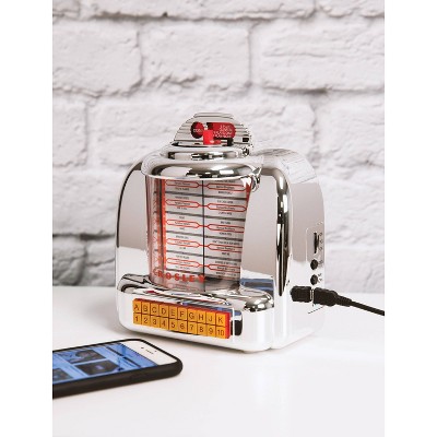 Silver Mini Jukebox Bluetooth FM Radio with USB Charging