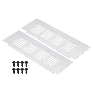 Unique Bargains Aluminum Rectangle with Mounting Screw Cabinet Air Vent Cover 2 Pcs - 1 of 4