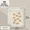 Juvale 12 Pack Small Canvas Party Favors Drawstring Gift Bags for Goodie Treat, Kids Rainbow Unicorn Birthday Party Supplies, 4x6 in - 4 of 4