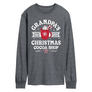 Men's - Instant Message - Grandpas Christmas Cocoa Shop Long Sleeve Graphic T-Shirt - 1 of 4