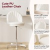 COMHOMA Vanity Chair with Back, Velvet Desk Chair Gift for Girls, Small Office Chair with Wheels, Stylish Bedroom and Living Room - 3 of 4