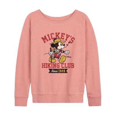 Women's - Disney - Mickey & Friends Lightweight French Terry Wide Neck Long Sleeve Shirt
