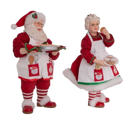 Festive Mr. and Mrs. Santa Claus Baking Figurines Set