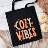 City Creek Prints Cozy Vibes Distressed Canvas Tote Bag - 15x16 -Black - 2 of 2