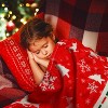 Lomsoe Merry Christmas Blanket Red Throw Blanket Flannel Warm Christmas Tree Snowflake Winter Decor for Sofa Couch Bed. - 2 of 4